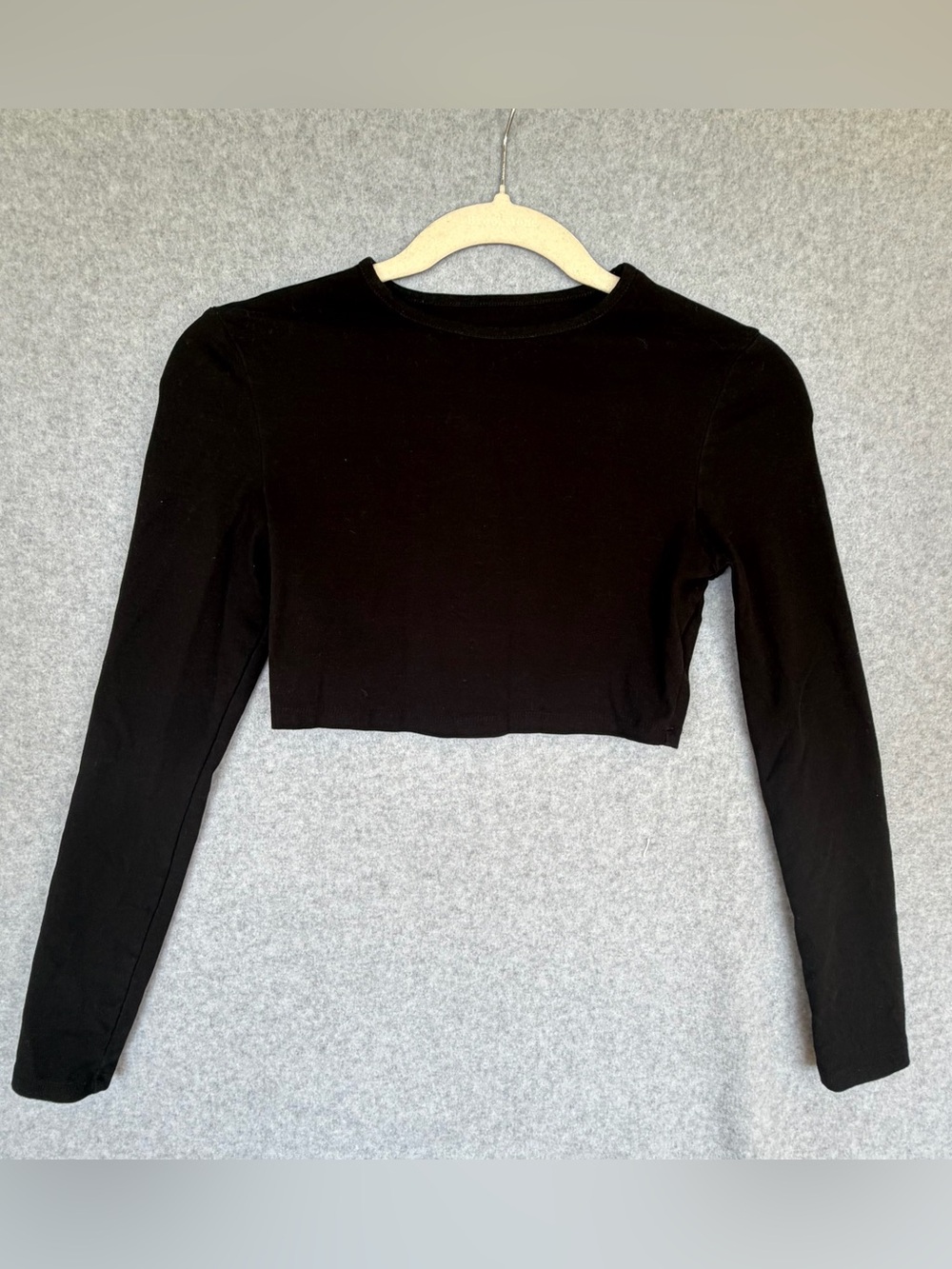 Dark Academia Crop Top Long Sleeve Black SHEIN Sizr Medium